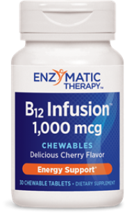 B12 Infusion supplies the active form of Vitamin B12, methylcobalamin, in a chewable vegetarian tablet. Fast acting, readily absorbed vitamin provides real energy support..